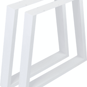 Understel til plankebord Nielsen Design Liam i hvidt pulverlakeret metal trapezformet bordben H72ÃB80ÃD10 cm